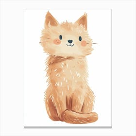 Laperm Cat Clipart Illustration 4 Canvas Print