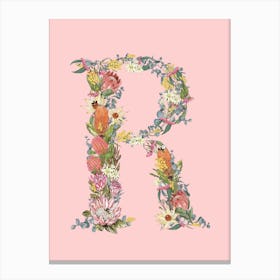 R Pink Alphabet Letter Canvas Print