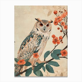 Burmese Fish Owl Japanese Painting 3 Canvas Print