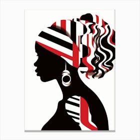 Silhouette Of African Woman 8 Canvas Print