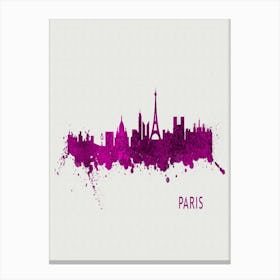 Paris France City Purple Canvas Print