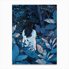 In The Garden Blue 3 Canvas Print