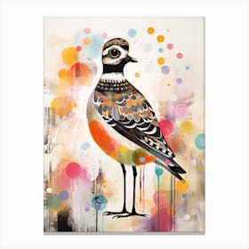 Bird Painting Collage Grey Plover 1 Canvas Print