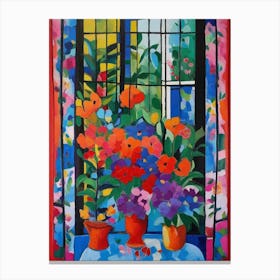 Open Window Matisse Garden Flowers Colorful 1 Canvas Print