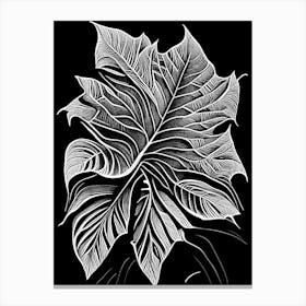 Achiote Leaf Linocut 2 Canvas Print