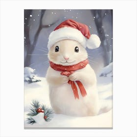 Santa Hamster Canvas Print