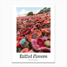Knitted Flowers Red Poppies Canvas Print
