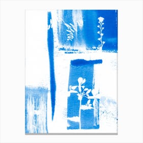 Abstract Blue Flowers 2 Canvas Print