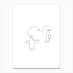 Penguin Couple Canvas Print
