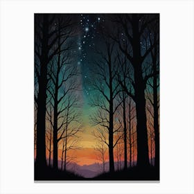 Sunset In The Woods 2 Canvas Print