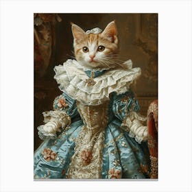 Royal Kitten Rococo Inspired Painting 4 Canvas Print