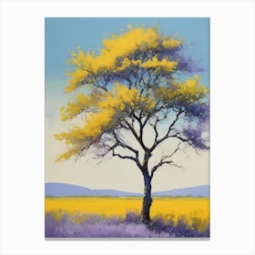 Painting Of A Tree, Yellow, Purple (17) Canvas Print