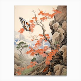 Japanese Style Painting Of Butterfly Canvas Print