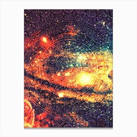 Cosmic mandala #8 - space neon poster Canvas Print