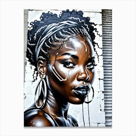 Graffiti Mural Of Beautiful Black Woman 379 Canvas Print