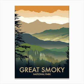 Great Smoky National Park Vintage Travel Poster 8 Canvas Print
