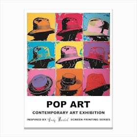Poster Hats Pop Art 3 Canvas Print