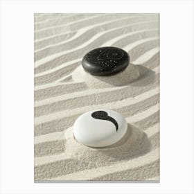 Zen Stones In The Sand Canvas Print