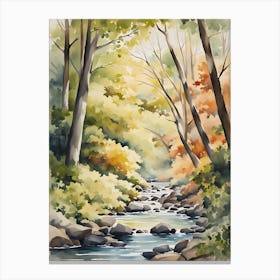 Watercolor Of A Stream 5 Canvas Print