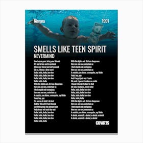 Smells Like Teen Spirit Nirvana - Lyrics Poster Canvas Print