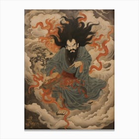 Japanese Fjin Wind God Illustration 3 Canvas Print
