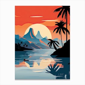 Bora Bora French, Polynesia, Bold Outlines 1 Canvas Print