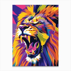 Lion Wpap Art Canvas Print