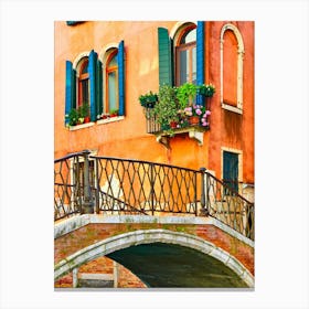 Old Small Bridge in Venice, Italy Canvas Print