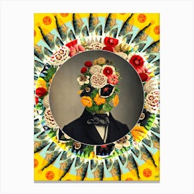 Flowers On His Head Canvas Print