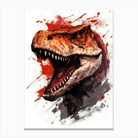 Aesthetic Abstract Watercolor Tyrannosaurus Canvas Print