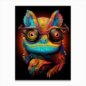 Chameleon in glasses mandala Art Canvas Print