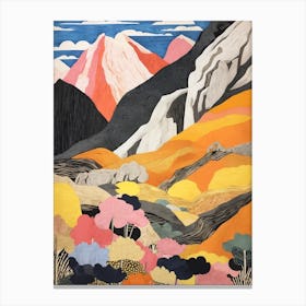 Mount Root United States Colourful Mountain Illustration Canvas Print