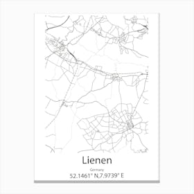 Lienen,Germany Minimalist Map Canvas Print