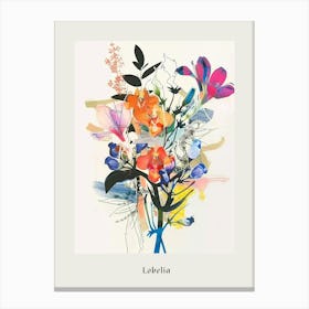 Lobelia 2 Collage Flower Bouquet Poster Canvas Print