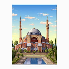 Hagia Sophia Ayasofy Modern Art Pixel Art 3 Canvas Print