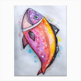 Watercolor Fish Painting Canvas Print