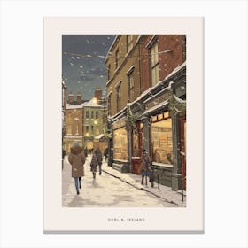 Vintage Winter Poster Dublin Ireland 1 Canvas Print