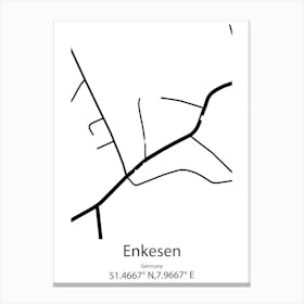 Enkesen,Germany Minimalist Map Canvas Print