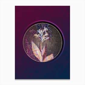 Abstract Water Canna Floral Mosaic Botanical Illustration Canvas Print