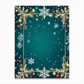 An Ornate Fanciful Christmas Frame Rich In Holiday Decor Where Details Of Garlands Ornaments An (3) Canvas Print