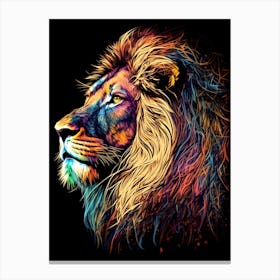Colorful Lion, Illustration Canvas Print