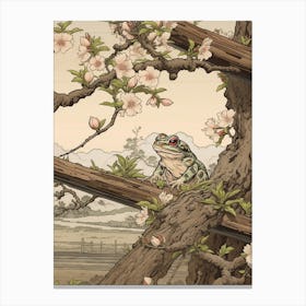 Resting Frog Japanese Style 10 Canvas Print