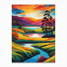 Sunset In Scotland Canvas Print