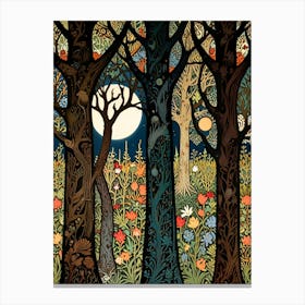 William Morris Moonlight In The Forest 18 Canvas Print