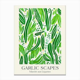 Marche Aux Legumes Garlic Scapes Summer Illustration 7 Canvas Print