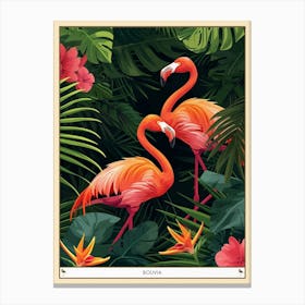 Greater Flamingo Bolivia Tropical Illustration 8 Poster Canvas Print