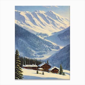 Pitztal, Austria Ski Resort Vintage Landscape 1 Skiing Poster Canvas Print