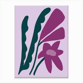 Floral Art Botanical Print Naïve Purple Canvas Print