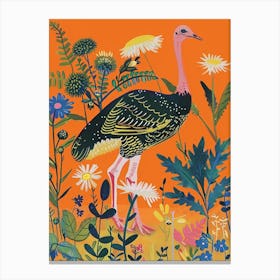 Spring Birds Ostrich 1 Canvas Print