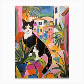 Painting Of A Cat In Malaga Spain 2 Canvas Print